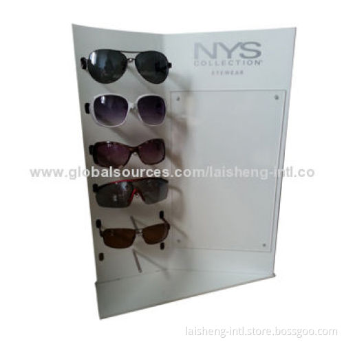 Acrylic Sunglasses Display with 6 Pieces Metal Bars, Measures 16.14 x 4.72 x 21.1 Inches